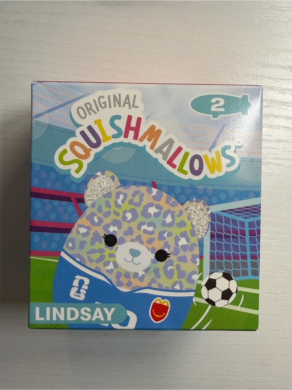 McDonalds Happy Meal toy
Squishmallows #2 Lindsay FIFA
Soccer Plush with Box